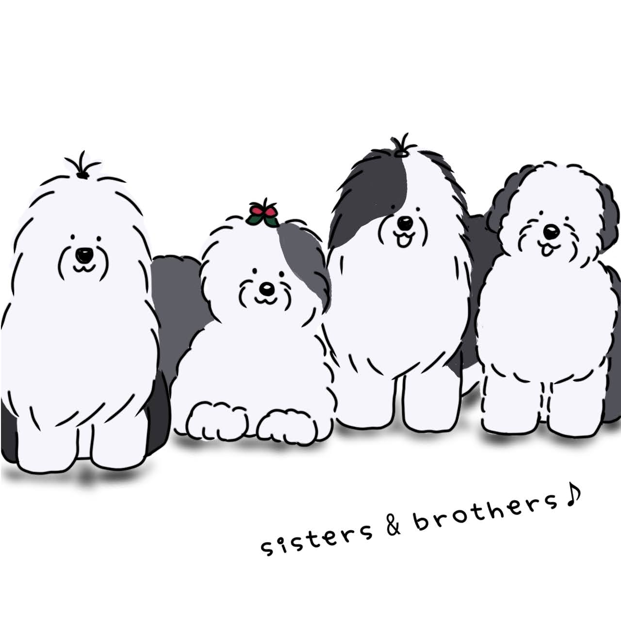 オールドイングリッシュシープドッグ イラスト