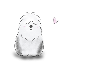 オールドイングリッシュシープドッグ　イラスト